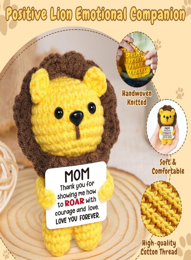 Hudiegify Gifts for Mom Christmas, Handmade Crochet Lion Stuffers, Unique Mothers Day Christmas Birthday Gifts for Mom from Daughter/Son, Cute Emotional Support Mother Mommy Lion Gift Decor - Image 3